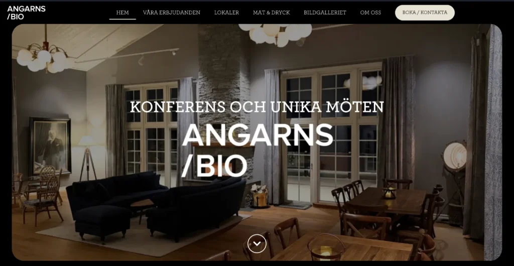 Angarns Bio lanserar webbplats. Redo att ta emot konferensgäster